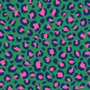 Preppy Pink, Green and Blue Leopard Print, Preppy Leopard