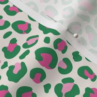 Preppy Leopard Print, Preppy Green and Hot Pink Leopard Christmas Colors