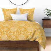 dahlia garden-arts and craft-old gold yellow-large scale