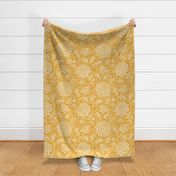 dahlia garden-arts and craft-old gold yellow-large scale