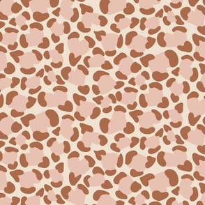 Leopard Hearts - Blush Pink and Orange - Medium