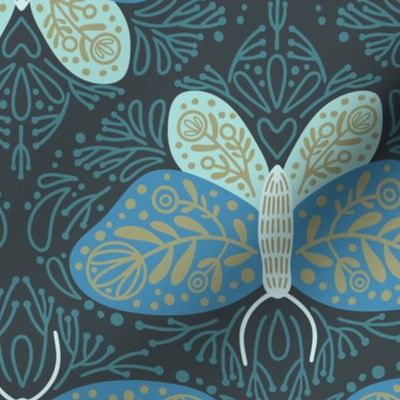 Large Butterfly Ogee Large in Blue