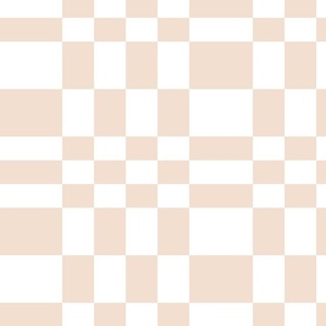 Cream on white abstract checker print