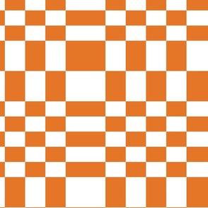 Orange checker print orange and whit checkerboard