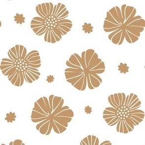 Bold abstract Florals in dessert sand brown