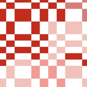 Valentines Red tones checkerboard abstract modern checker