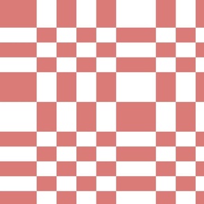 Salmon Pink Checkers abstract Checkerboard 