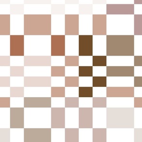 Checkers in multi-color neutral beige and cream