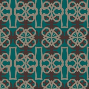 Tranquility Serene Emerald green teal brown blooms for mindfullness and wellness r10