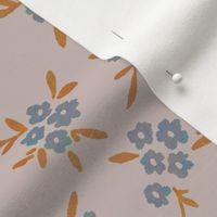 Floral ditsy - purple and rust (medium)