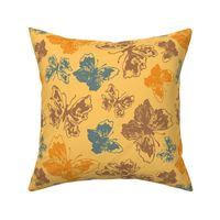 Yellow and Brown Vintage Style Butterflies