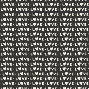 Love Valentines Day Fuschia Cream on Black Handwritten (Medium)