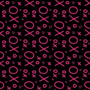 X's and O's / Black and Hot Pink Rotated