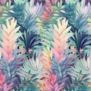 Colorful pastel ferns