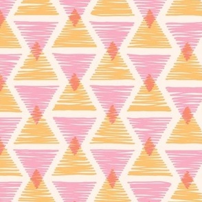 Stacked Squiggle Triangles in Pink and Gold