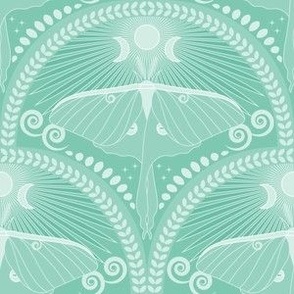 Healing Luna Moth / Art Deco / Mystical Magical / Retro Turquoise / Small