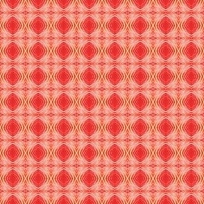 429 - Small mini scale distressed symmetry diamond pattern in bold vibrant hot pink coral retro colours, for textured grungy wallpaper, table runners, napkins, cushions, sheet sets and masculine/teen apparel.