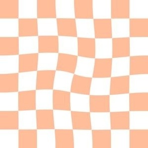 Peach Fuzz Wavy Checkered Flag