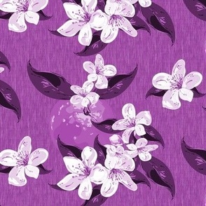Modern Farmhouse Wallpaper Summer Kitchen Pantry Walls Decor, Purple and White, Mauve Floral, Flowers and Fruits, Kitchen Garden Table Linen