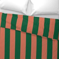 Bold Stripe - Green & Terracotta 