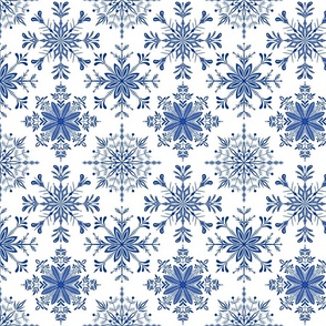 Snowflakes - Apricity / Cobalt Blue stars - Medium