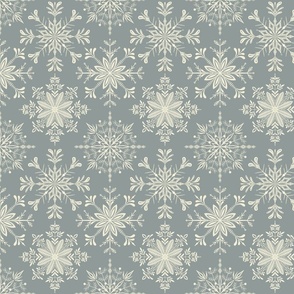 Snowflakes - Apricity / Gray background - Medium