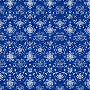 Snowflakes - Apricity / Cobalt Blue background - Small