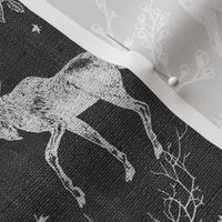 Winter Woodland Toile (monochrome black/ burlap) LRG 