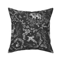 Winter Woodland Toile (monochrome black/ burlap) LRG 