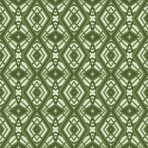 430 - Small mini scale distressed symmetry diamond pattern in bold vibrant forest green  retro colours, for textured grungy wallpaper, table runners, napkins, cushions, sheet sets and masculine/teen apparel.