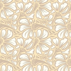 Bold Petals and buds, neutral beige
