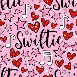 Large Scale Swiftie Hearts Stars and Music Notes in Pink and Red Taylor Swift