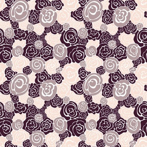 Abstract Floral (Wine, Dusty Lavender, and Soft Pink)