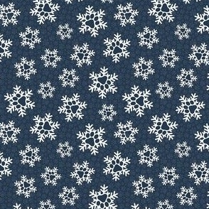 Small Scale Paw Print Snowstorm in Navy