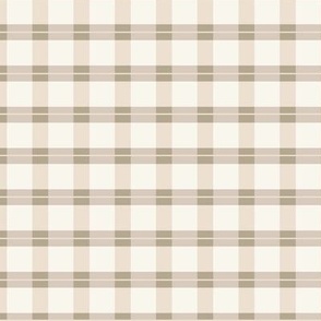 EXTRA SMALL 5.14 X 5.14 Buffalo Plaid Picnic gingham check Beige Oat Sand and cream