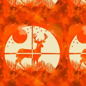 Deer Hunting Target on Blaze Orange Camo Camouflage