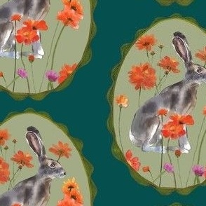 Hare Today Gone Tomorrow,Springtime Print: Rabbit and Spring Flowers Design Perfect for Easter or Spring Equinox
