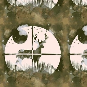 Deer Hunting Target on Forest Green Camo Camouflage