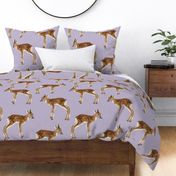 Large - Sweet Lil Fawns - Lilac Background