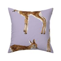 Large - Sweet Lil Fawns - Lilac Background