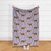 Large - Sweet Lil Fawns - Lilac Background