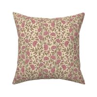 Carnations Arts and Crafts Trailing Floral in Kashmiri Pink Small 