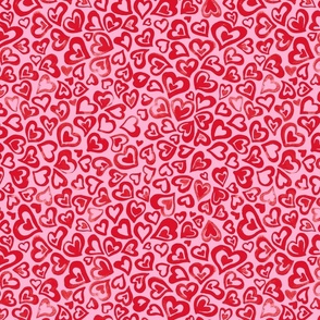 Valentine hearts - (red + pink)
