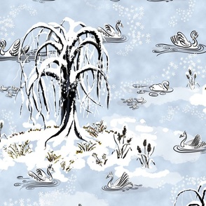 Winter Willows by Swan Lake Toile