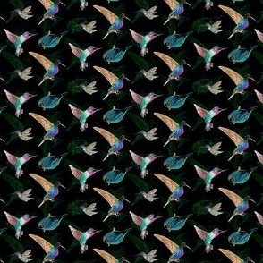 (ditsy) Birds on dark background