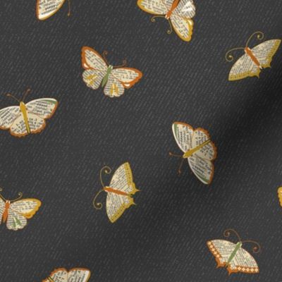 (M) Book butterflies, dark academia collection