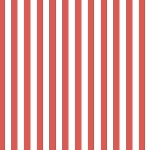 1/4 inch Candy Stripe in rose red and white  0.25 inch - 90