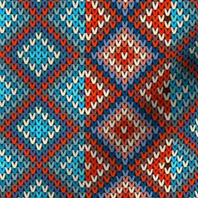 Vertical Fair Isle Stripe in Red White and Blue