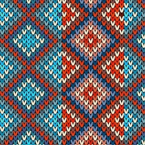 Vertical Fair Isle Stripe in Red White and Blue