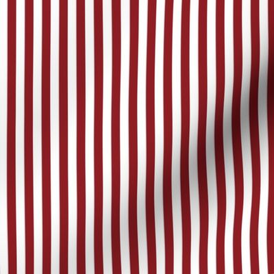 1/4 inch Candy Stripe in merlot red and white  0.25 inch - 113